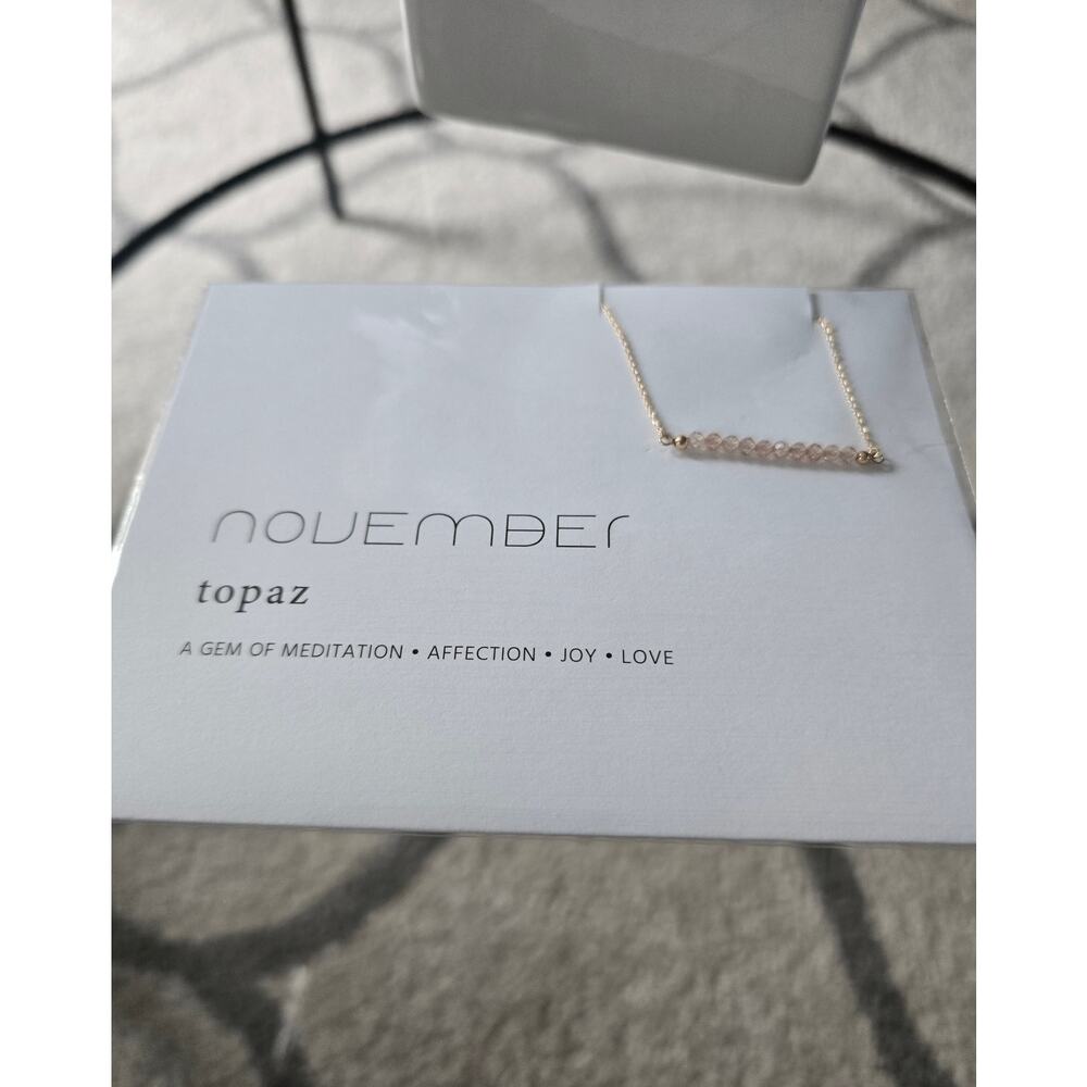 Wishbonne 14K Gold Dipped Necklace November Topaz New